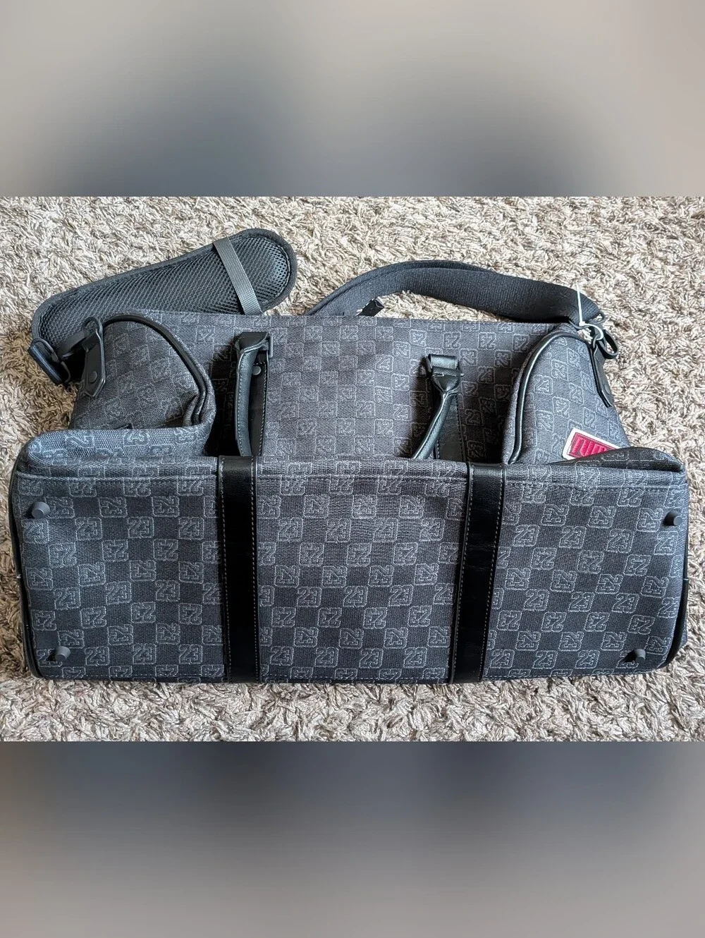 NWT Air Jordan 23 Flight Club Patches Black Monogram Duffle Bag 40L NEW